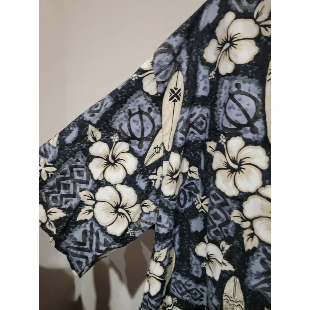 Winnie Fashion made in Hawaii mens‎ Blue button up casual shirt size 4XL